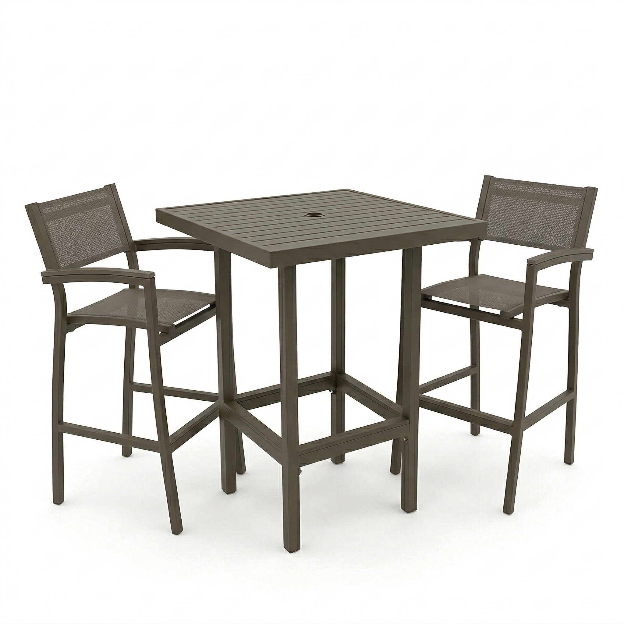 Riviera Bar square Table and arm chairs Grey Patio Heaven.png