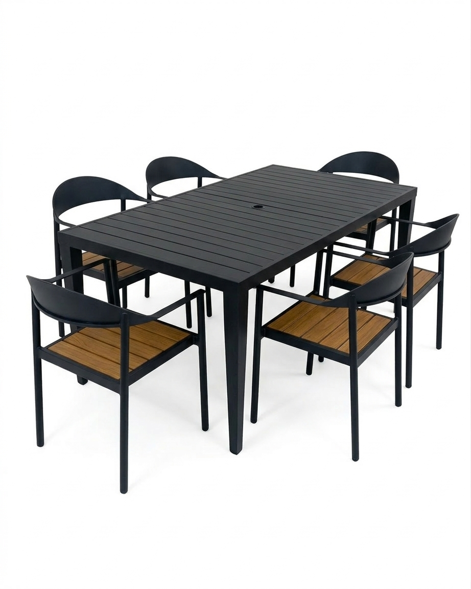 Dining Set Miami Patio Heaven carbon teak wingback.png