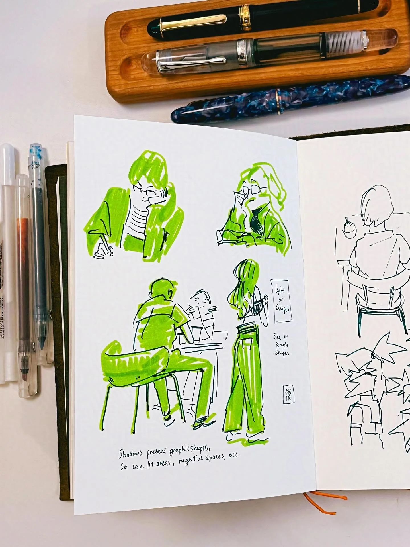 Sketch date with @sakuradragon.
#koiwatercolors #esterbrook #estie #sketchbook