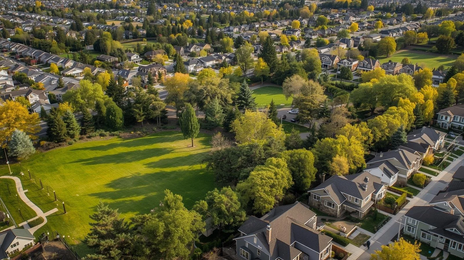 Residential homes and parks in the Stewart neighborhood of Carson City.