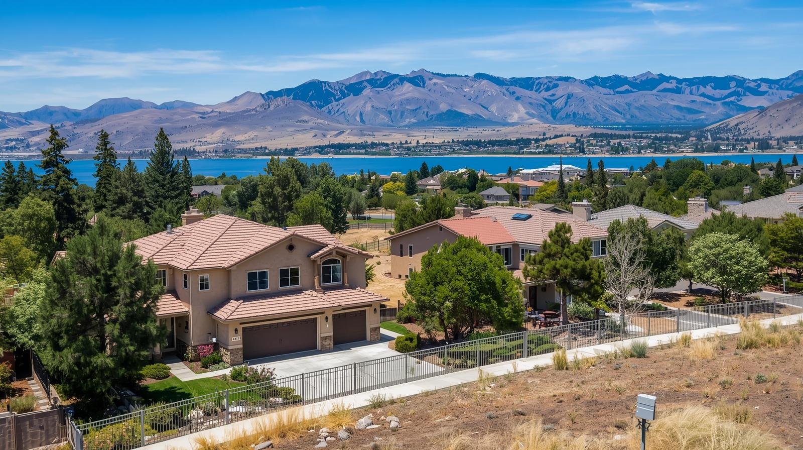 Homes in the Lakeview neighborhood of Carson City with mountain scenery.