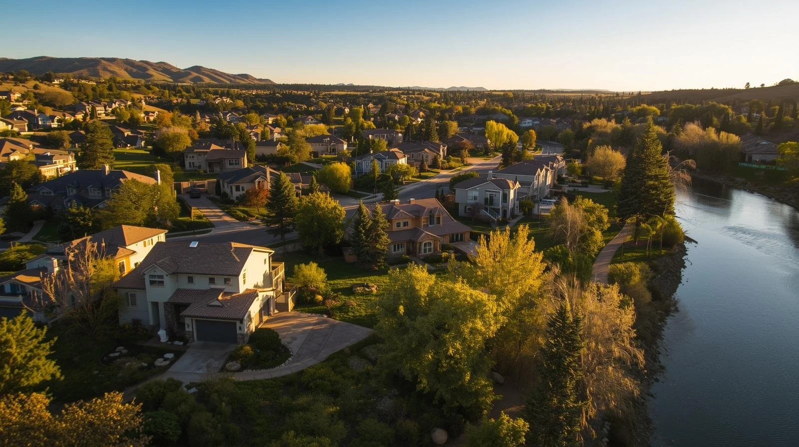 Riverview neighborhood homes near walking trails and the Carson River.