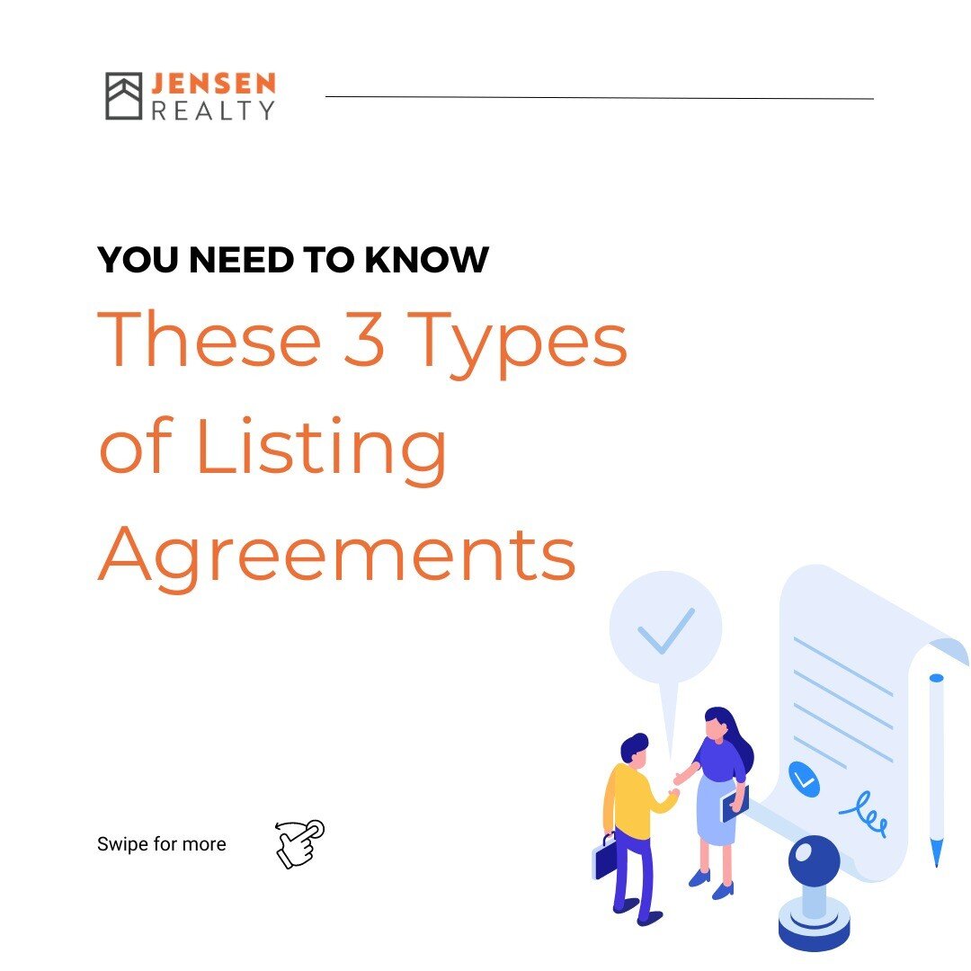 Before we explore the necessary details usually included in a listing agreement, here are the most common types of listing agreements. Your agreement type is often listed at the top of the document itself. The terms can also vary based on the area wh