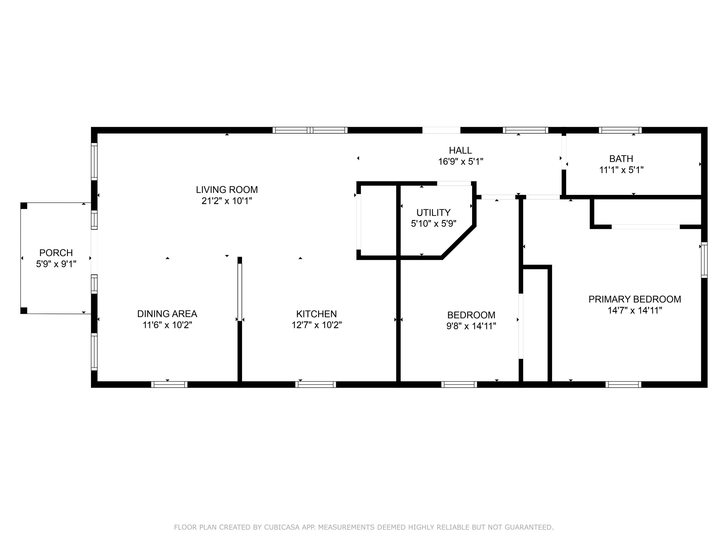 Floor plan with room sizes