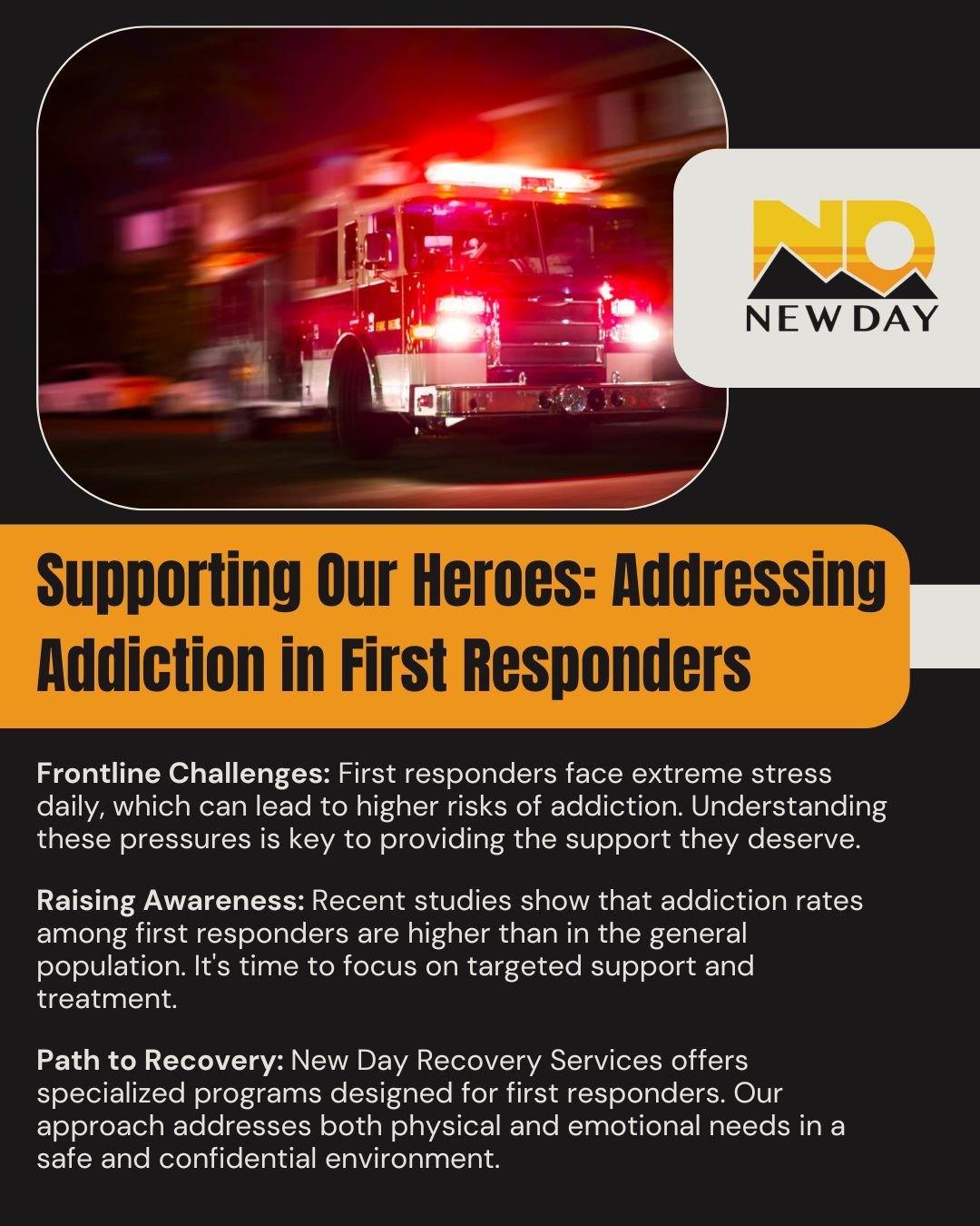 First responders face unique challenges that can have a lasting impact on their mental health. Accessible and effective mental healthcare can help these heroes thrive on and off the job.

 #firstresponder #lastingimpact #mentalhealthcare #challenges 