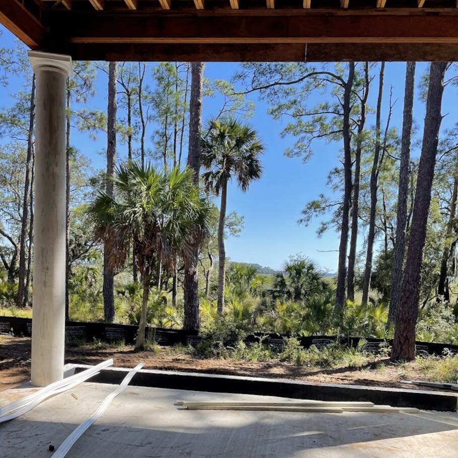 The views are coming into frame for this riverfront home. #palmettobluff #lowcountry