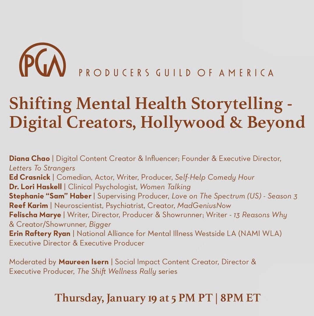 SHIFTING MENTAL HEALTH STORYTELLING - DIGITAL CREATORS, HOLLYWOOD &amp; BEYOND

This panel brings diverse storytellers from a variety of genres and formats to explore the role storytellers play in shaping the mental health narrative on screen, during