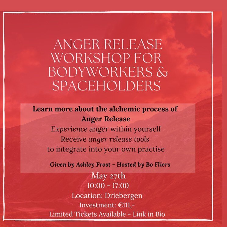 Anger release Workshop for Bodyworkers &amp; Spaceholders.

Unlocking the potential of anger and meeting yourself in the depths of this transformative emotion, to expand your ability to hold space for clients and people in your life. 

Anger is such 