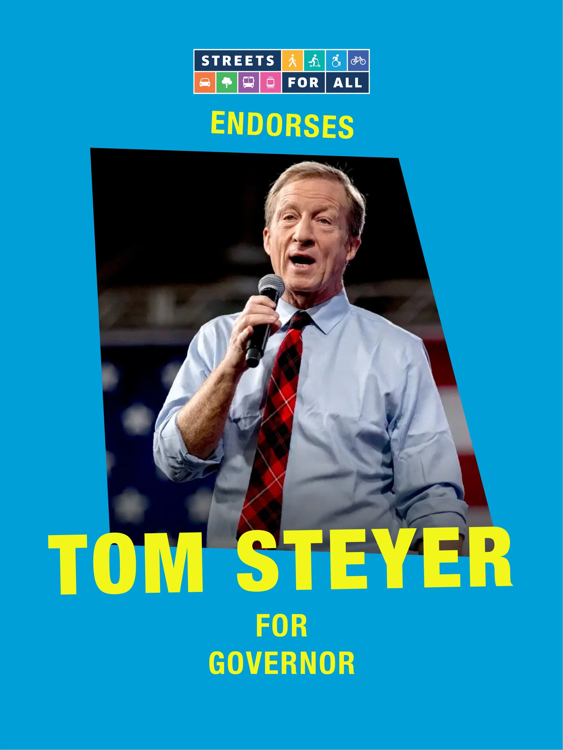 Streets For All endorses Tom Steyer for Governor