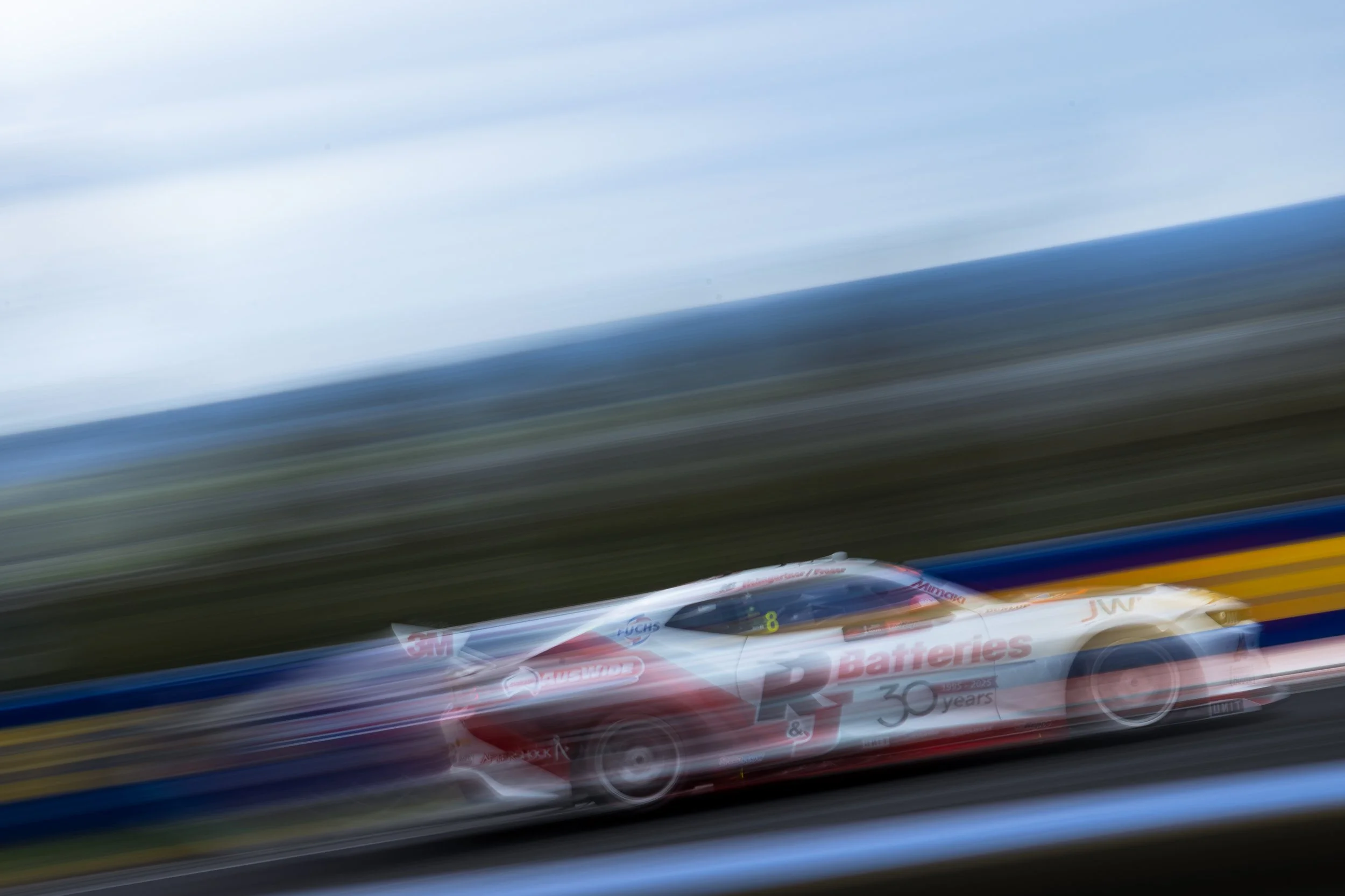Brad Jones Racings Camaro ZL1 Supercar captured by a whip-pan at the 2025 Bathurst 1000.