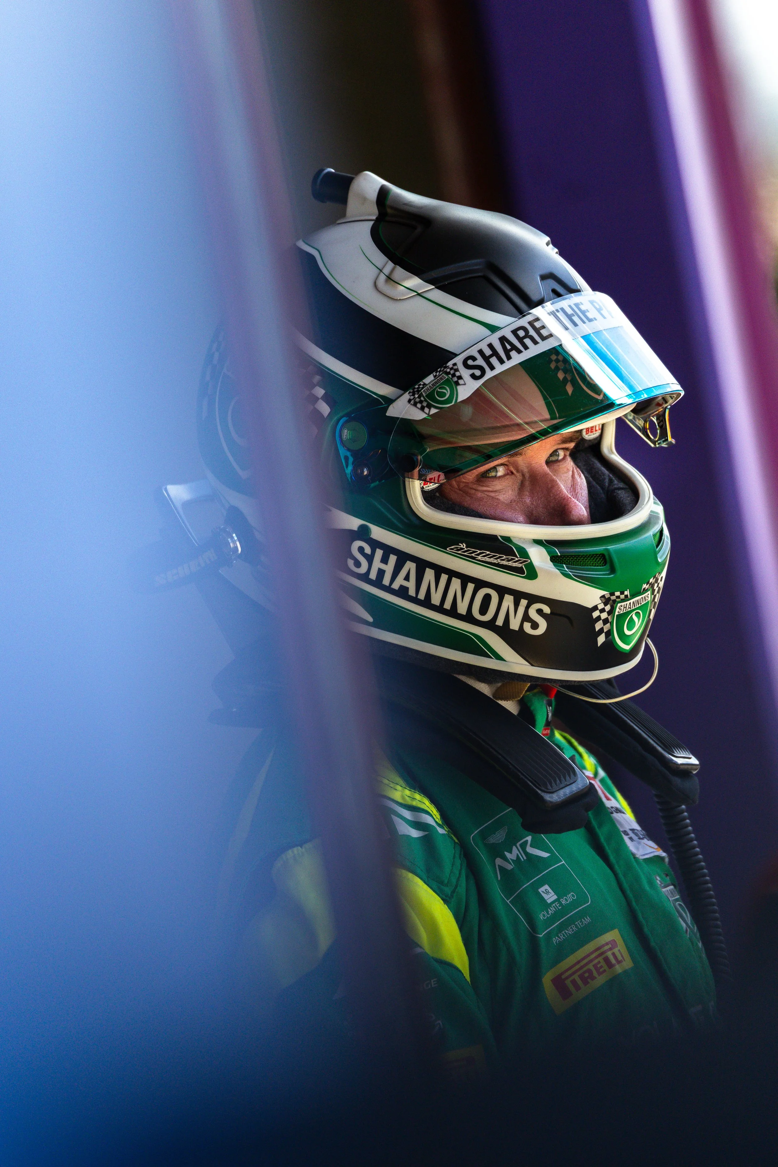 Liam Talbot ready to get aboard the Volante Rosso Aston Martin GT3 at the 2025 GT World Challenge Australia round at Hampton Downs.