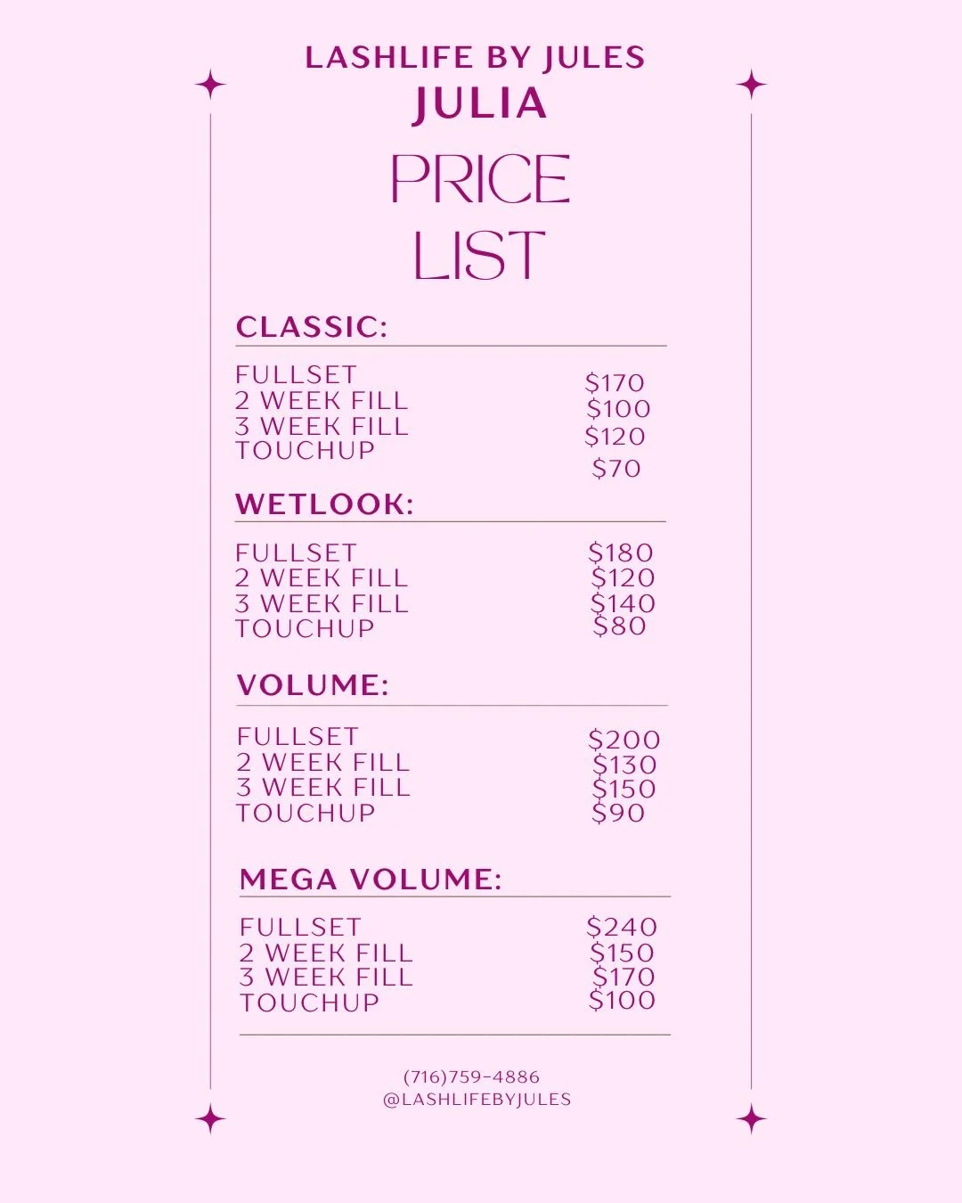 ✨UPDATED MENU STARTING APRIL 1ST!!!!✨I have put this off for many years but with the costs of supplies and pretty much everything else rising we have no choice but to increase our rates to keep our doors open. Thank you so much to all of our wonderfu
