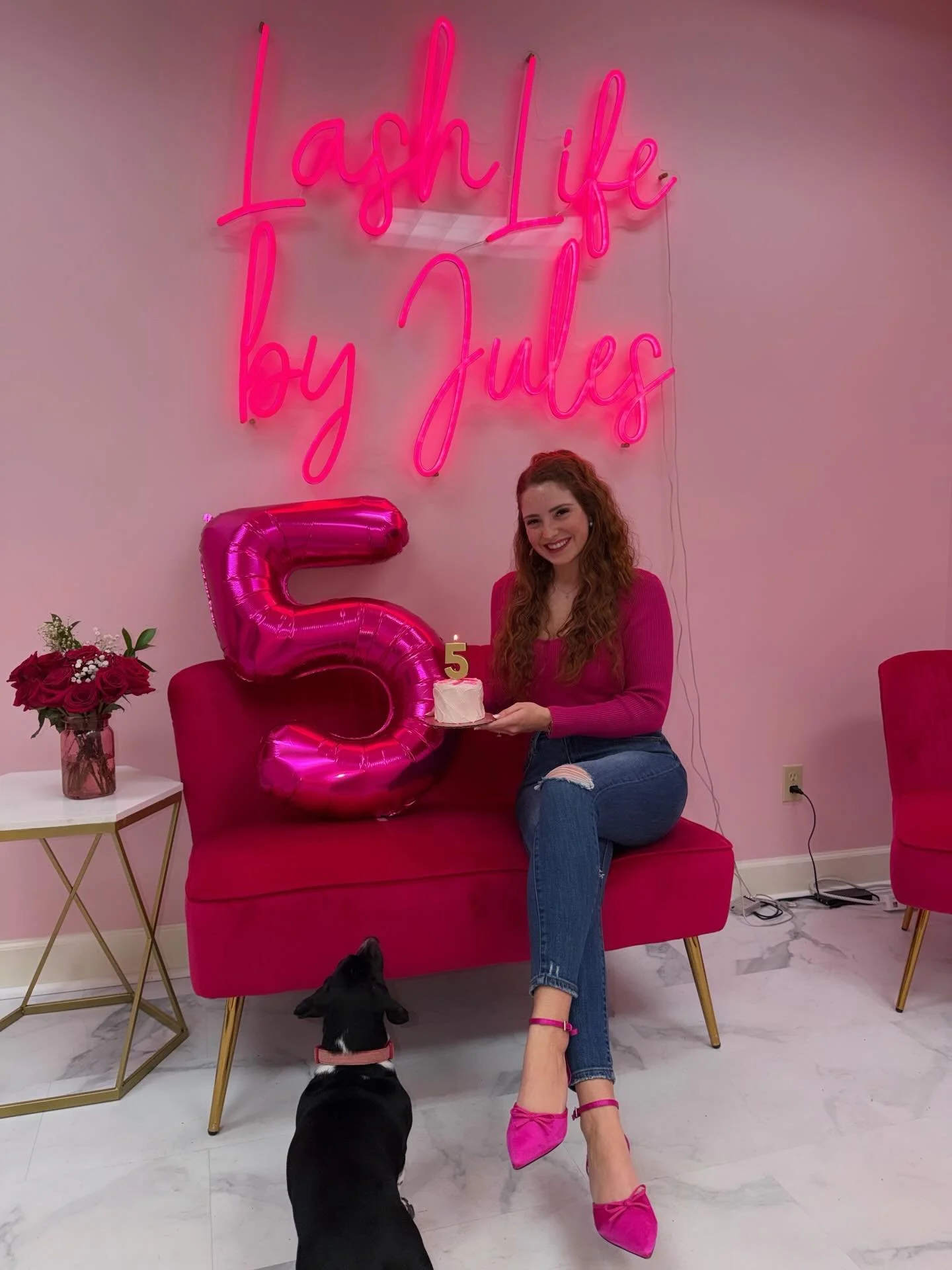 LashLife by Jules turns 5!!!!!✨💓🍾🥂✨ thank you from the bottom of my heart to all of our wonderful clients who have supported me for the last 5+ years!! and a special thank you to the 3 amazing girls who work side by side with me every day - truly 