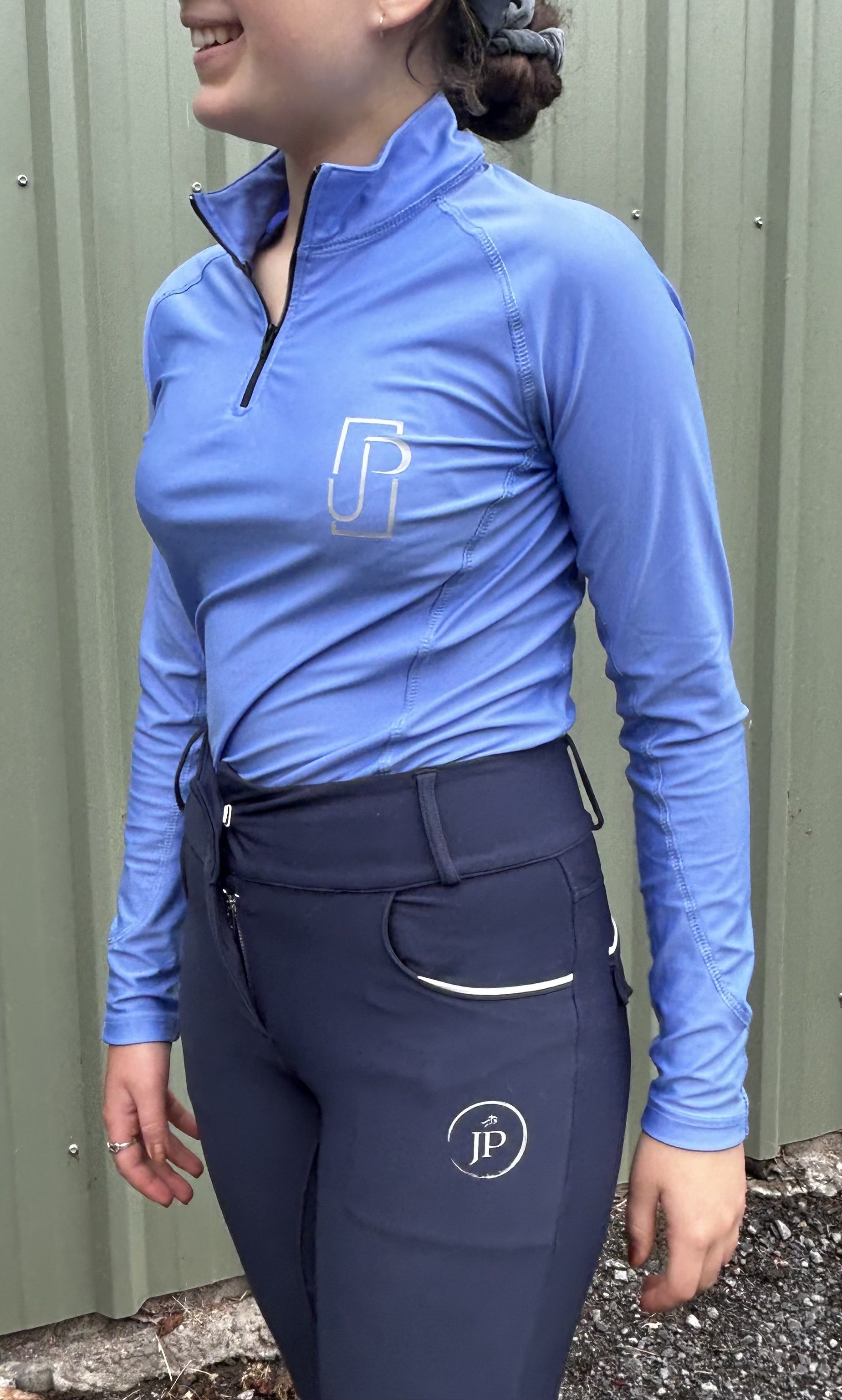 “Charlotte” blue Baselayer long sleeve training shirt