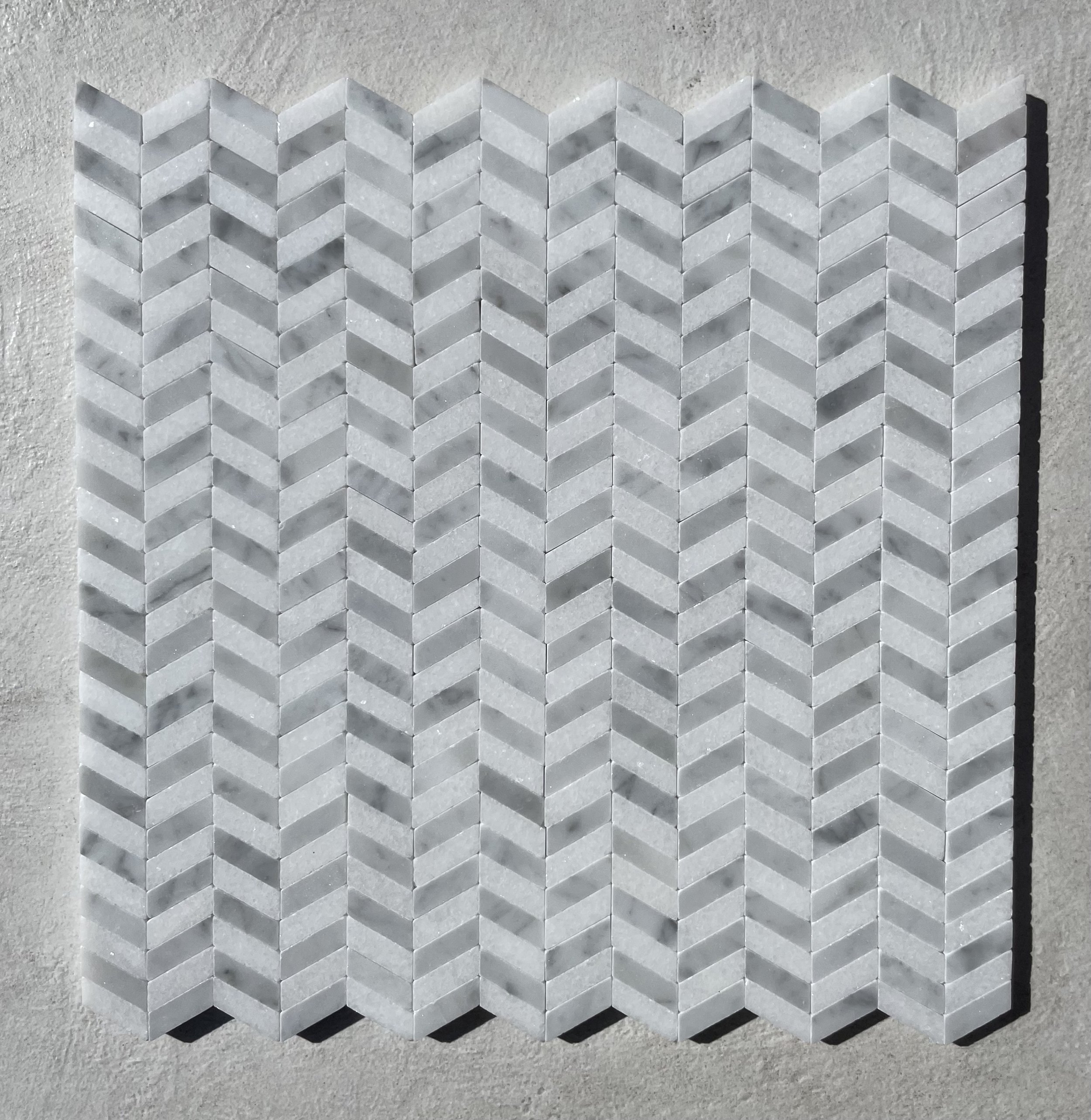 Mini Chevron Carrara & Thasos Polished