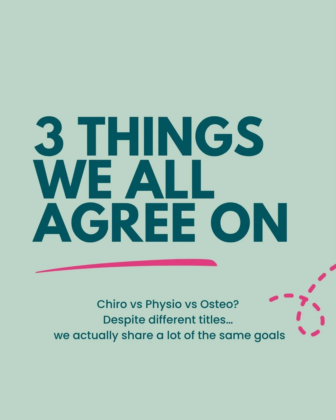 &ldquo;Should I see a physio, chiro, or osteo?&rdquo;

We get this all the time, but the truth is, they have more in common than you think.

Most evidence-based practitioners focus on:
&bull; Keeping you moving
&bull; Building strength
&bull; Looking