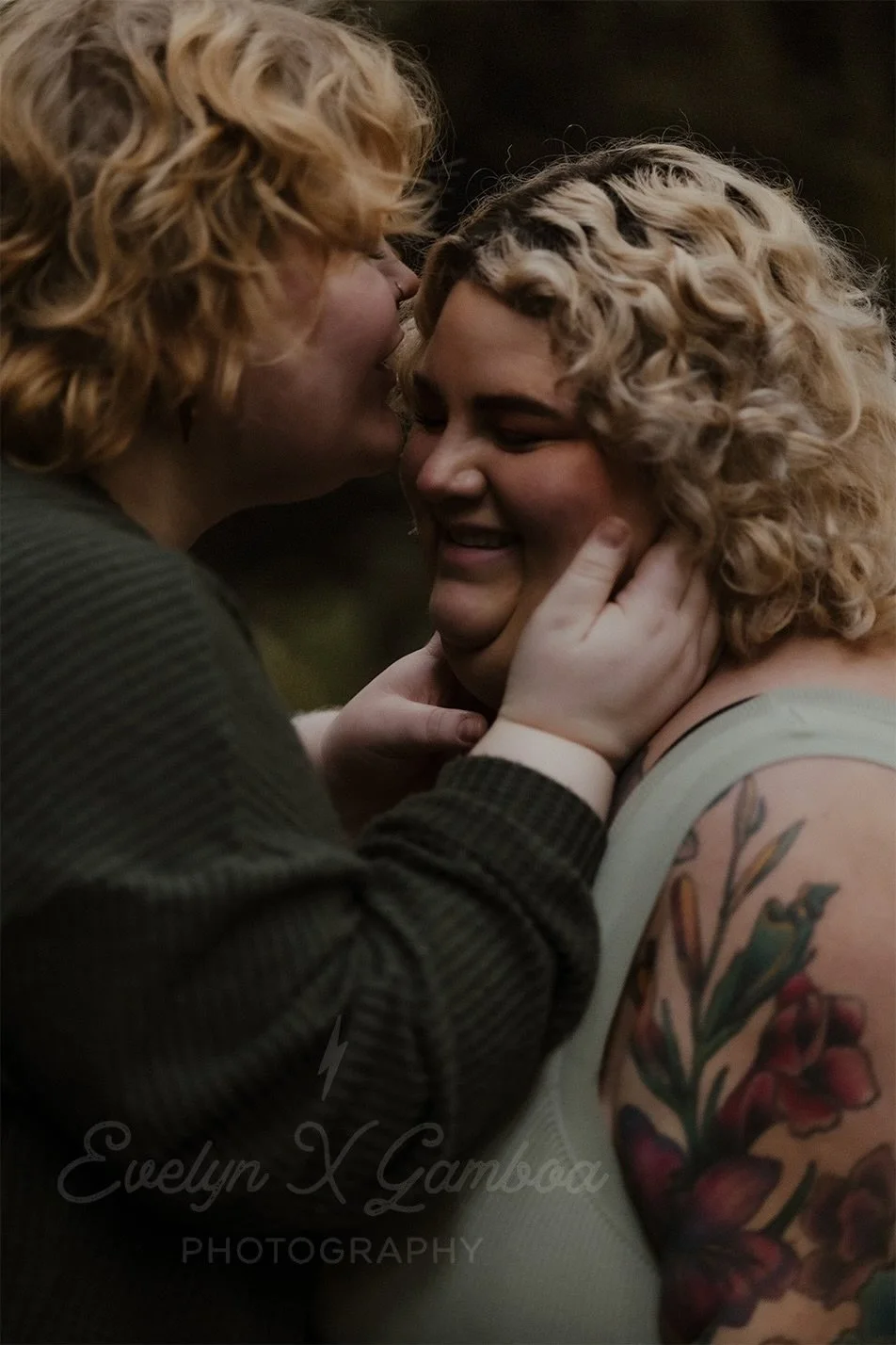 two plus size women embracing each other in a close up shot