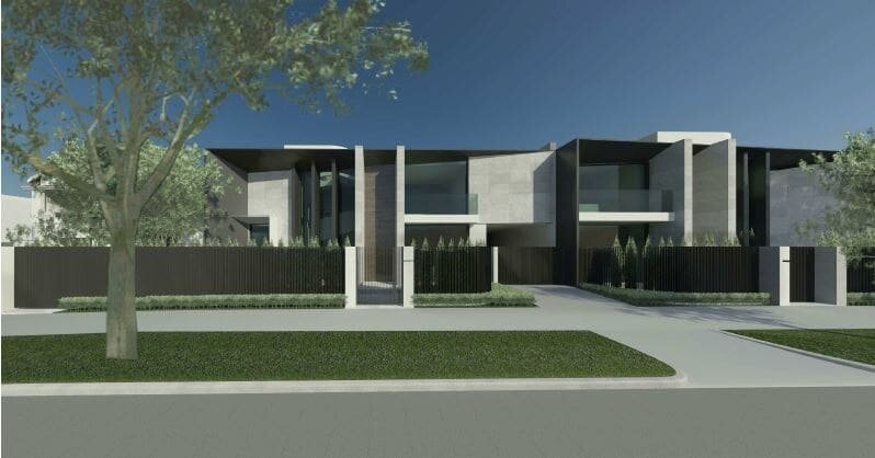 Breathtaking architecture by Martin Friedrich Architects. This is one of our favourite designs for 2021 for luxurious houses in the Golden Mile of Brighton. 

With 4 bedrooms in each home, multiple living spaces, basement parking for 4 cars for each 