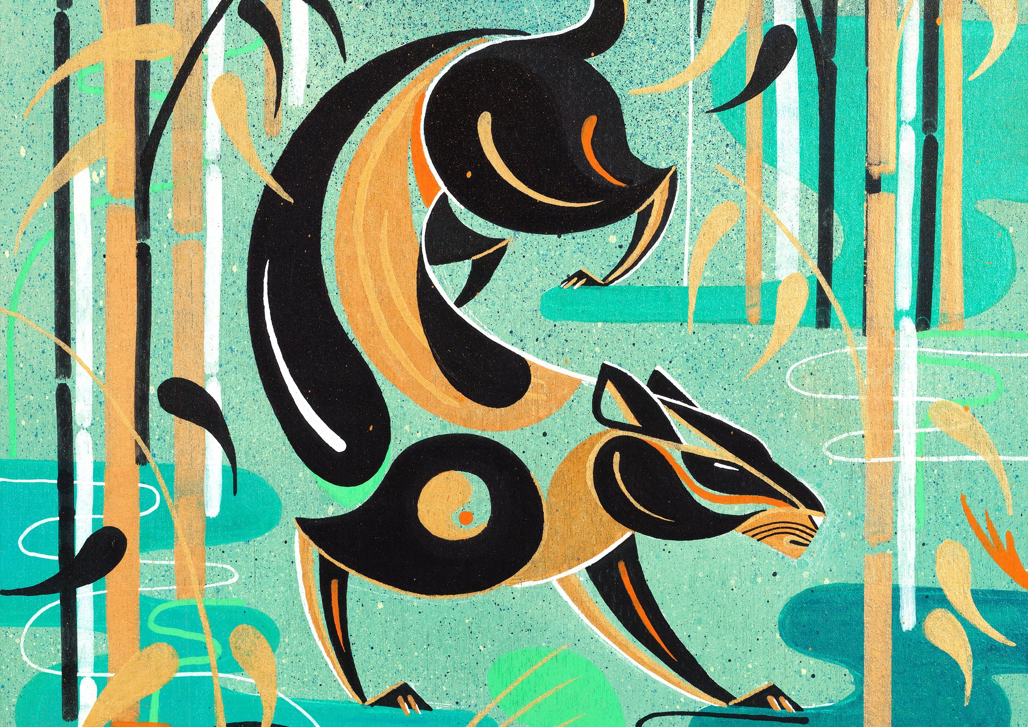 Bamboo Stalking Illustration