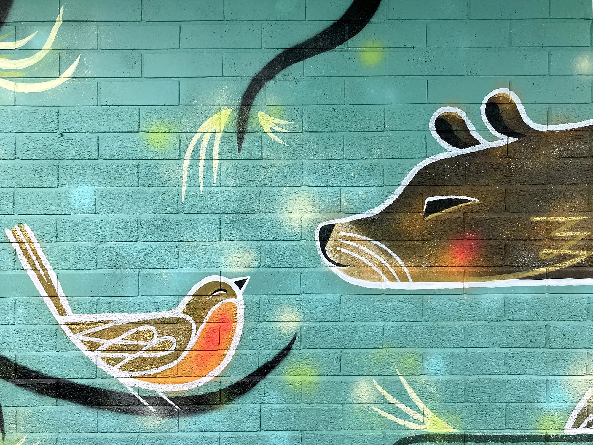 Bristol City Robins Foundation, hand painted  entrance hall mural by Bex Glover