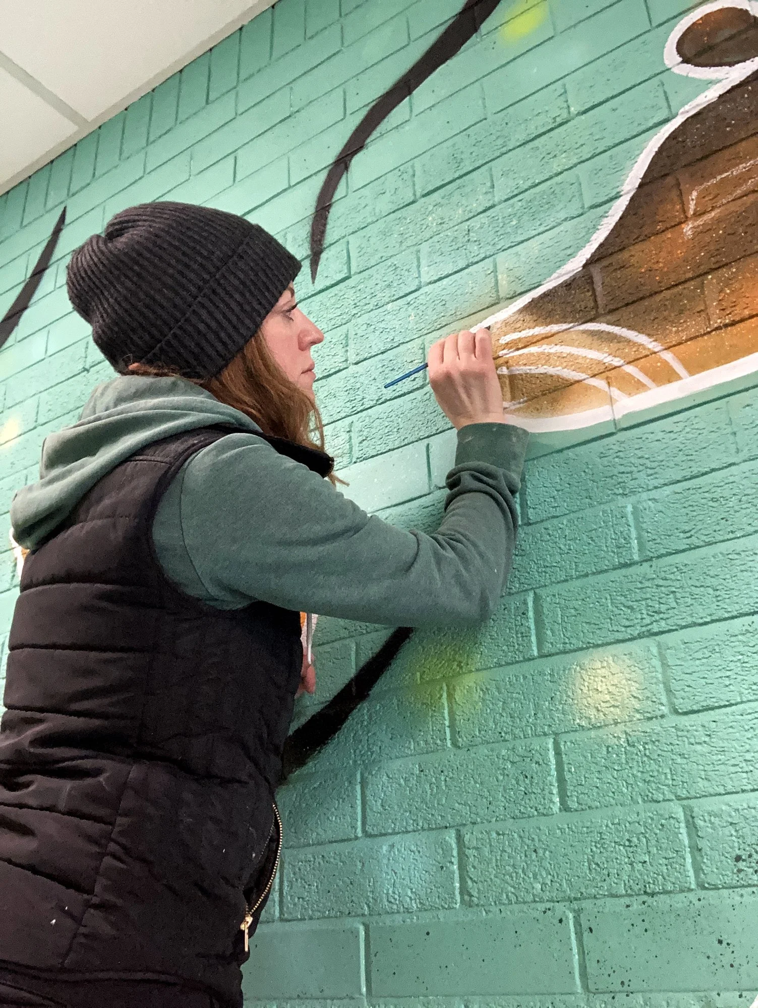 Bristol City Robins Foundation, hand painted  entrance hall mural by Bex Glover