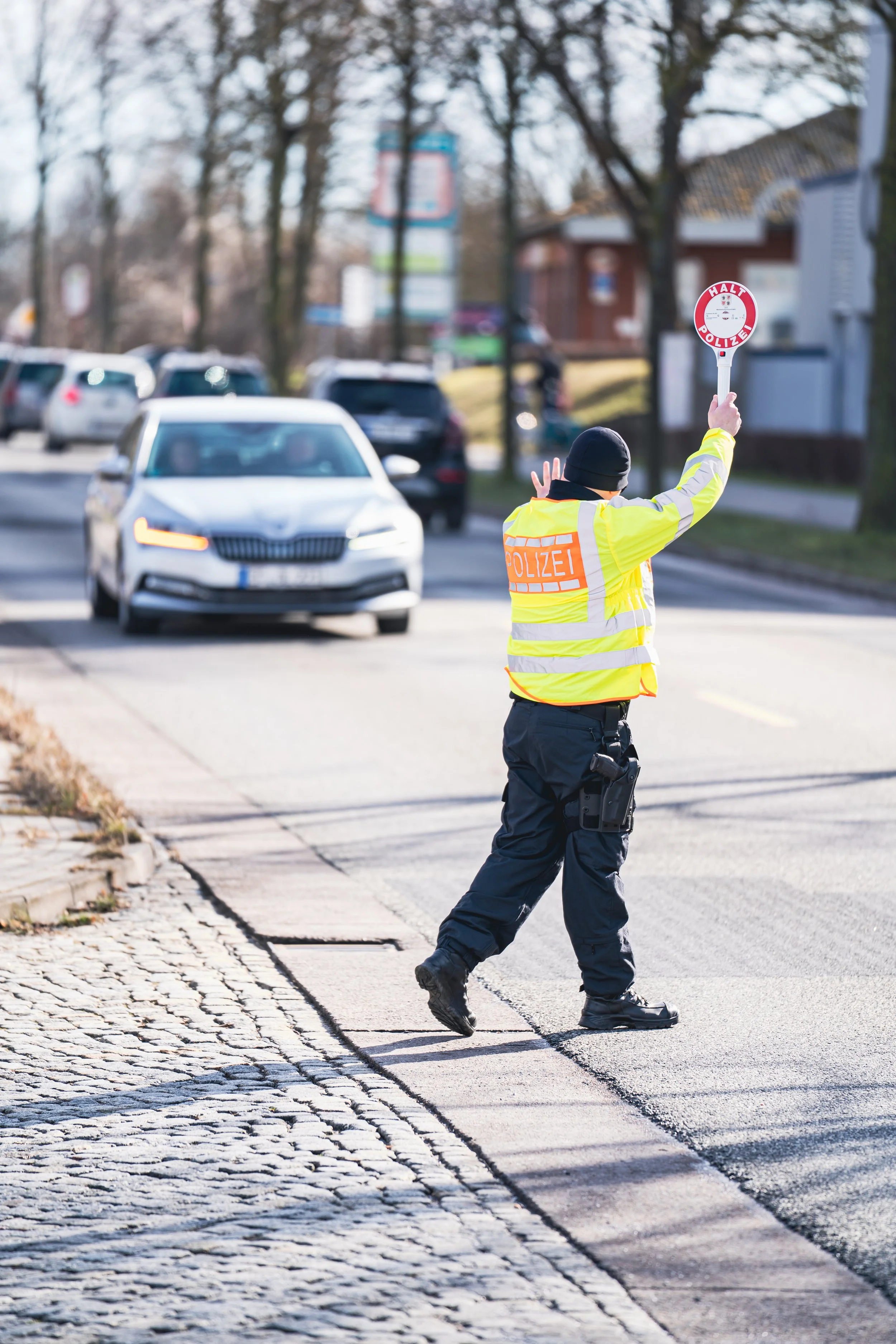 Fotodokumentarische Begleitung einer polizeilichen Maßnahme/Verkehrskontrolle für die Öffentlichkeitsarbeit