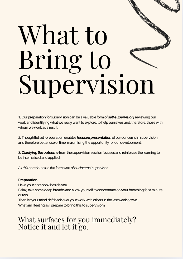 What to Bring to Supervision: A Practical Workbook