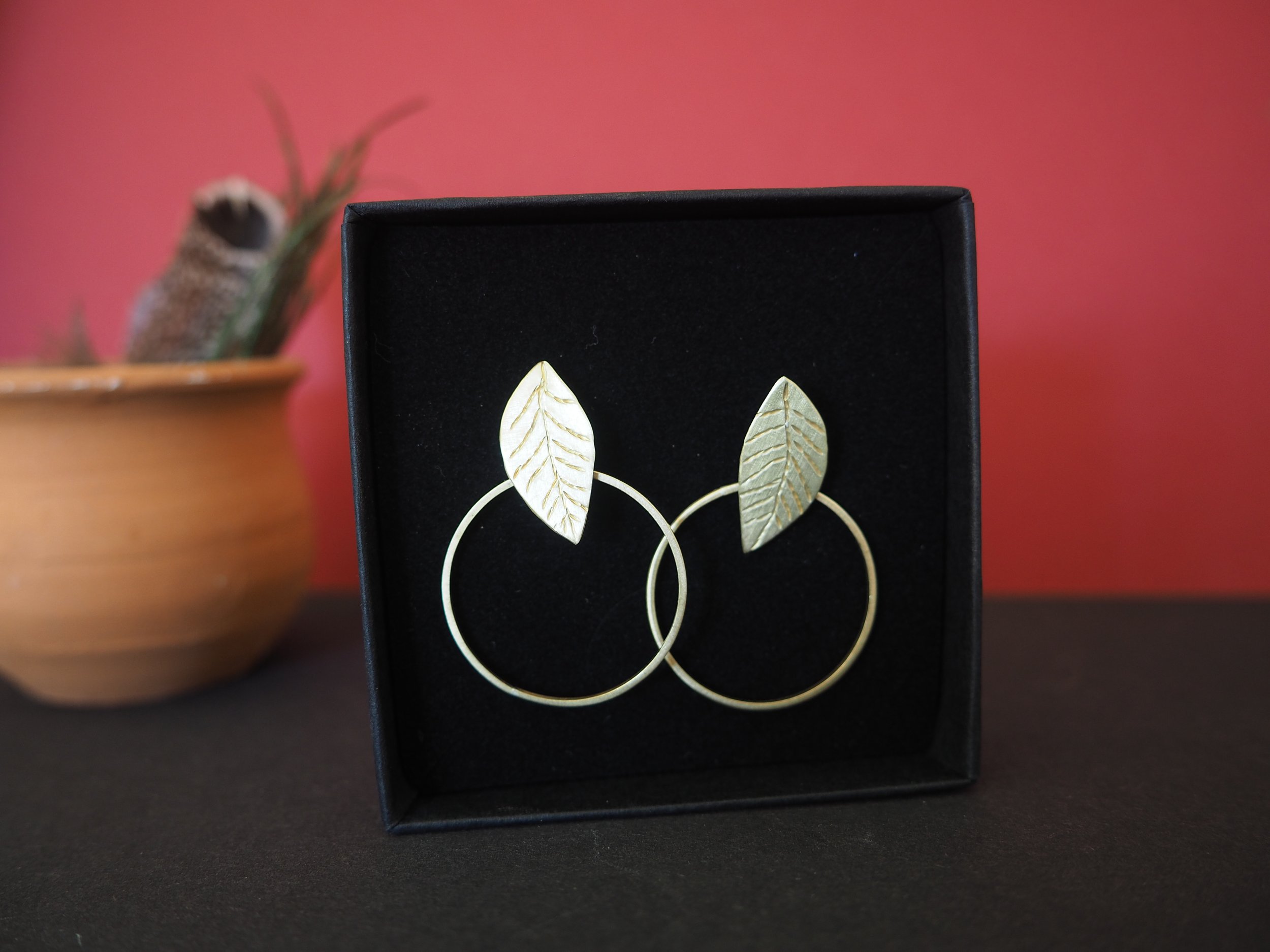 Brass Dangle Earrings, Grazia Con Moto