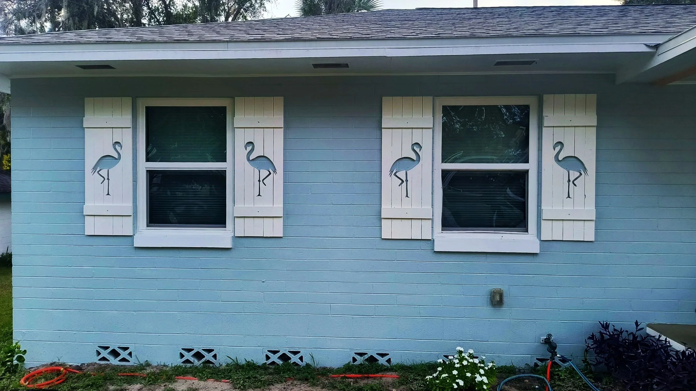 Flamingo Shutters, installed