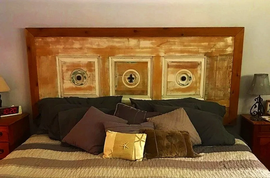 Custom headboard from antique salvage