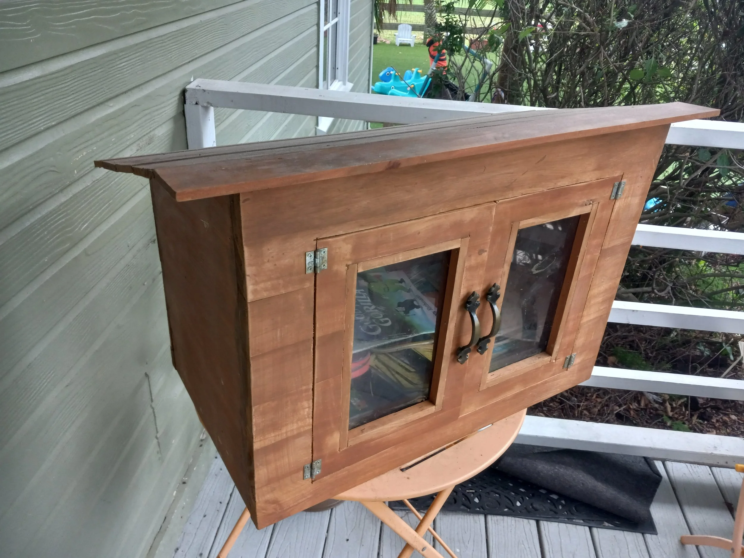 Little Library made with reclaimed lumber from bed/desk set 