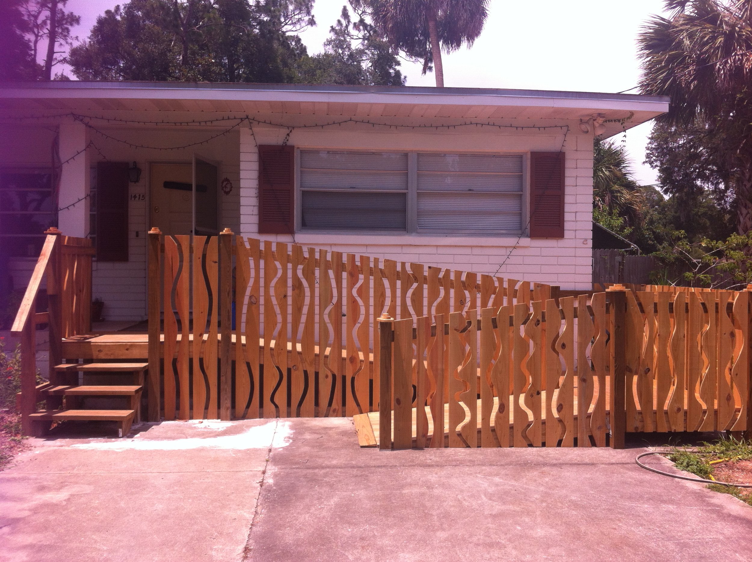 Ramp, railing, and stairs