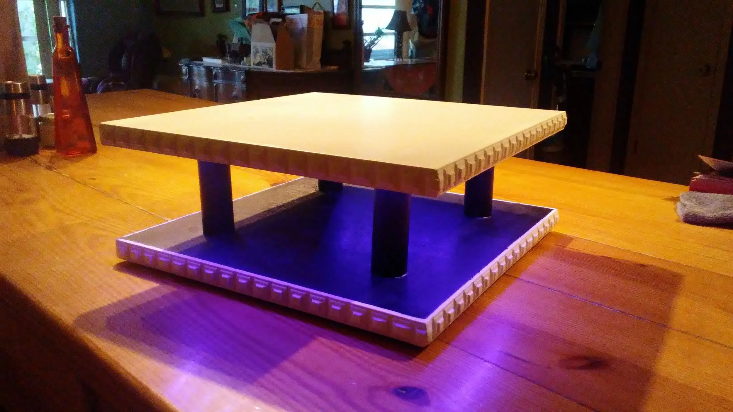 Wedding cake platform with hidden LED lights