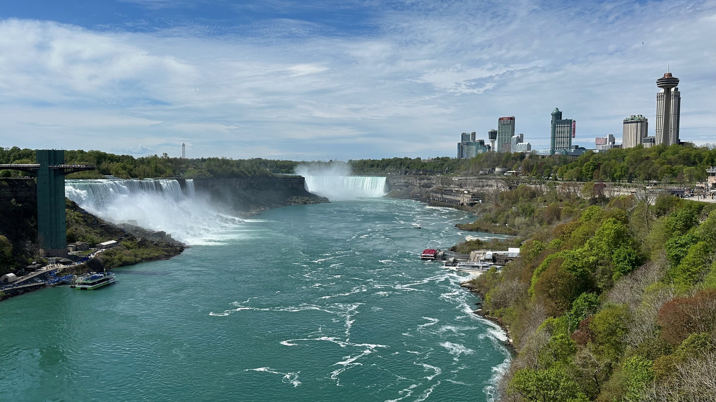 US & Canadian Falls from Rainbow Bridge | 09 May 2024