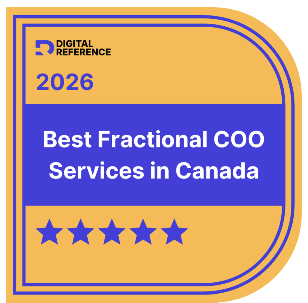 Digital Reference 2026 award badge for Best Fractional COO Services in Canada, five-star rating