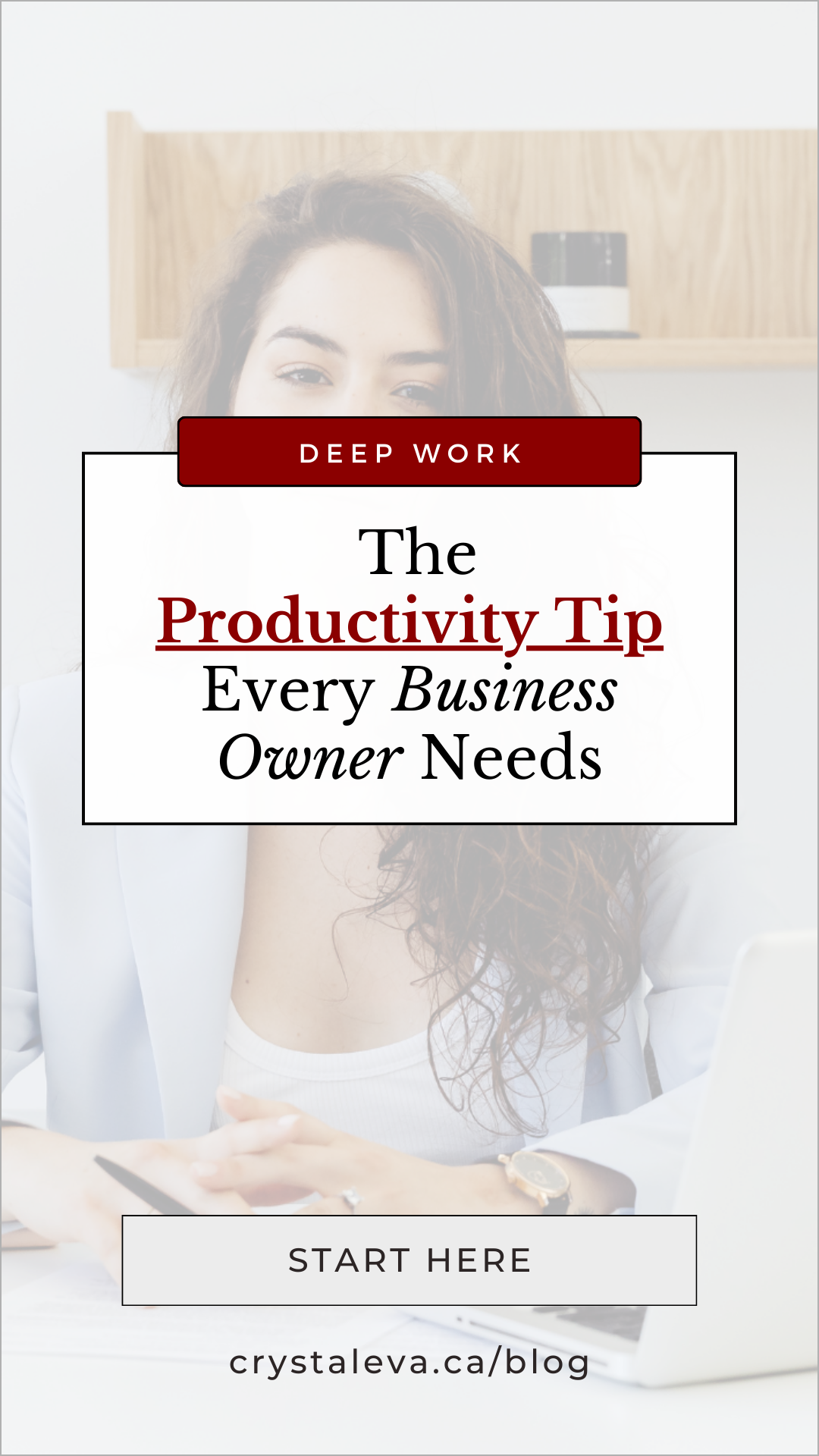 Entrepreneur at desk with laptop highlighting deep work productivity tip for business owners