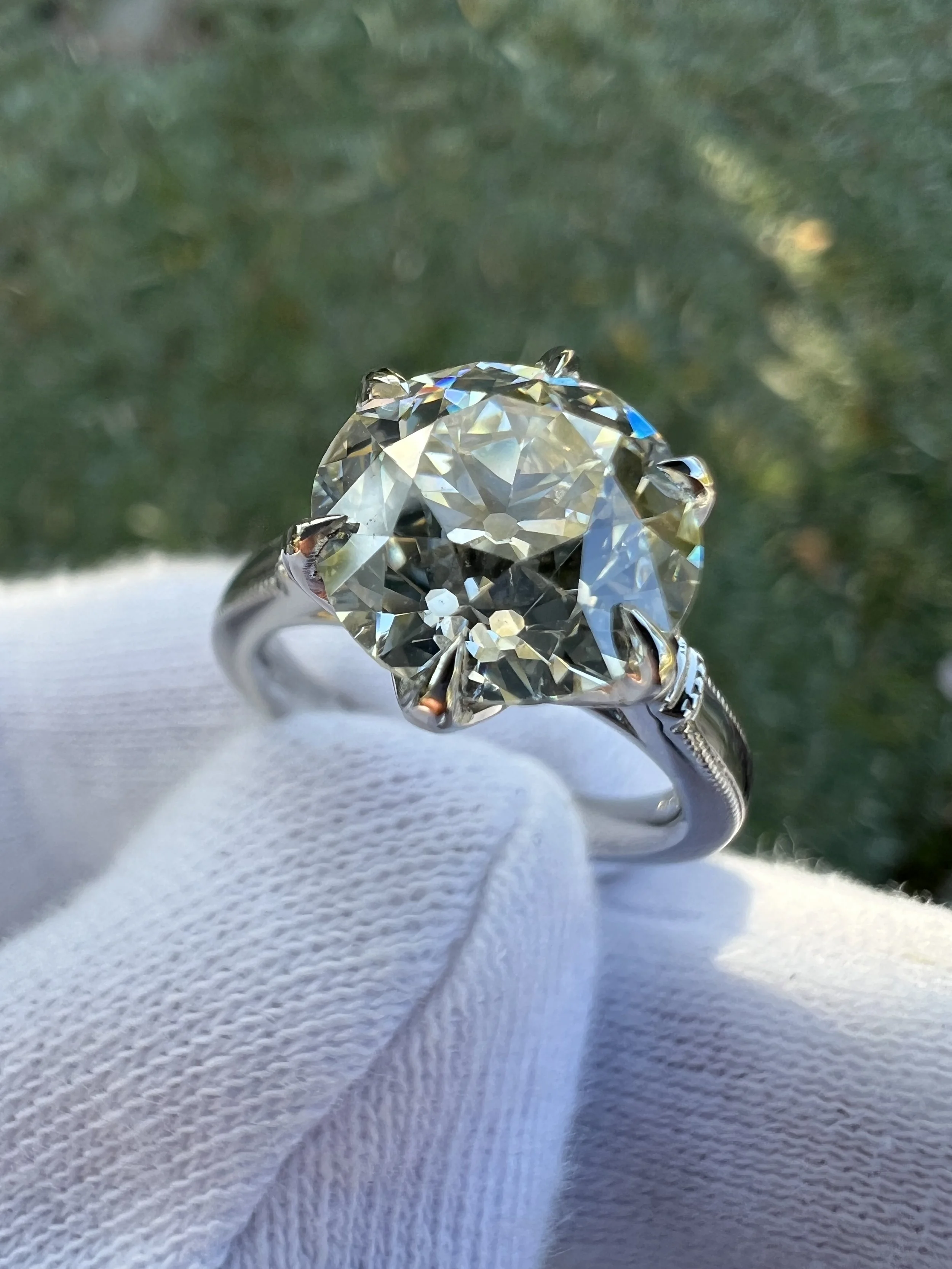 Custom 2.94ct OEC Diamond E-Riing
