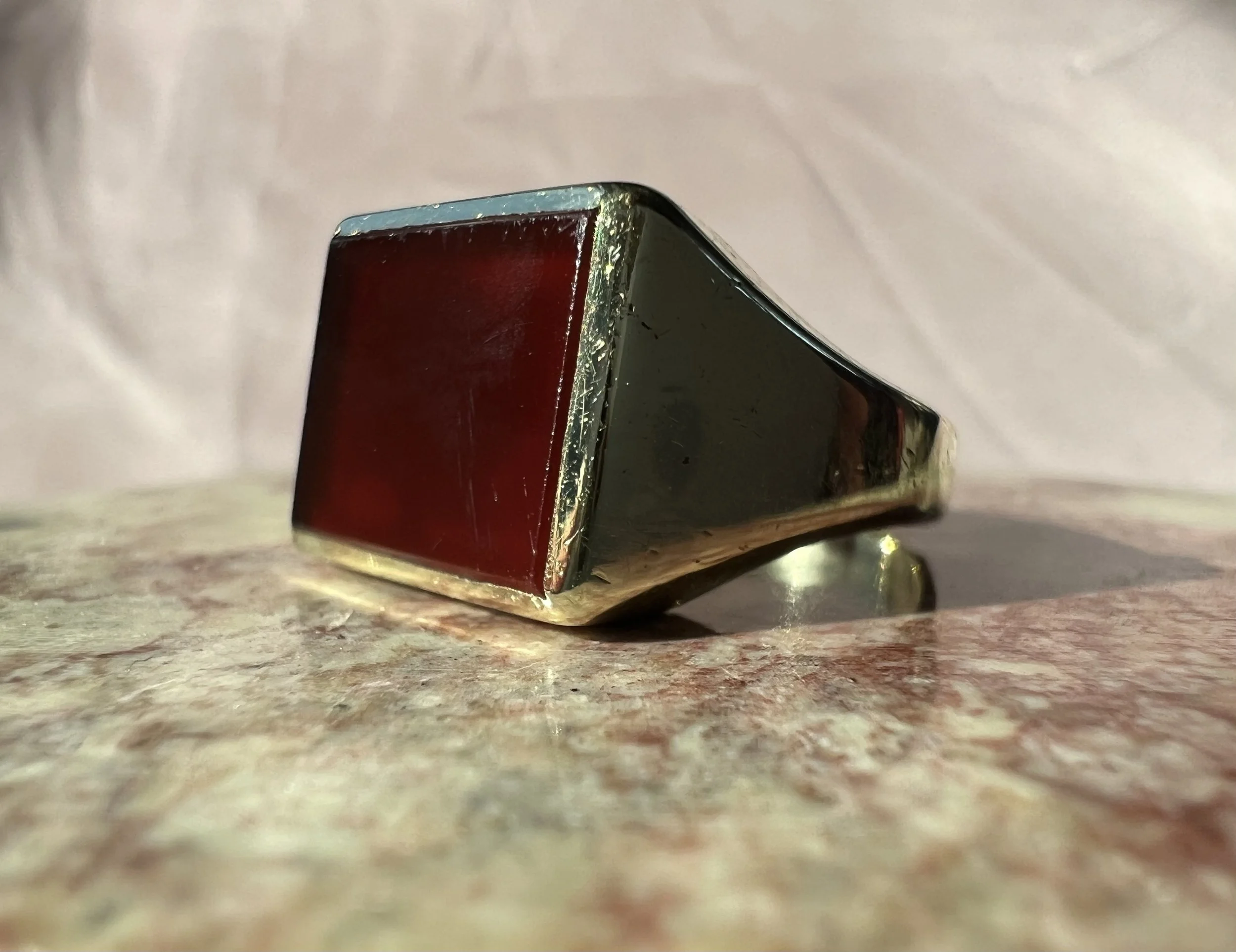 Vintage Dutch 14k Gold Carnelian Signet Ring