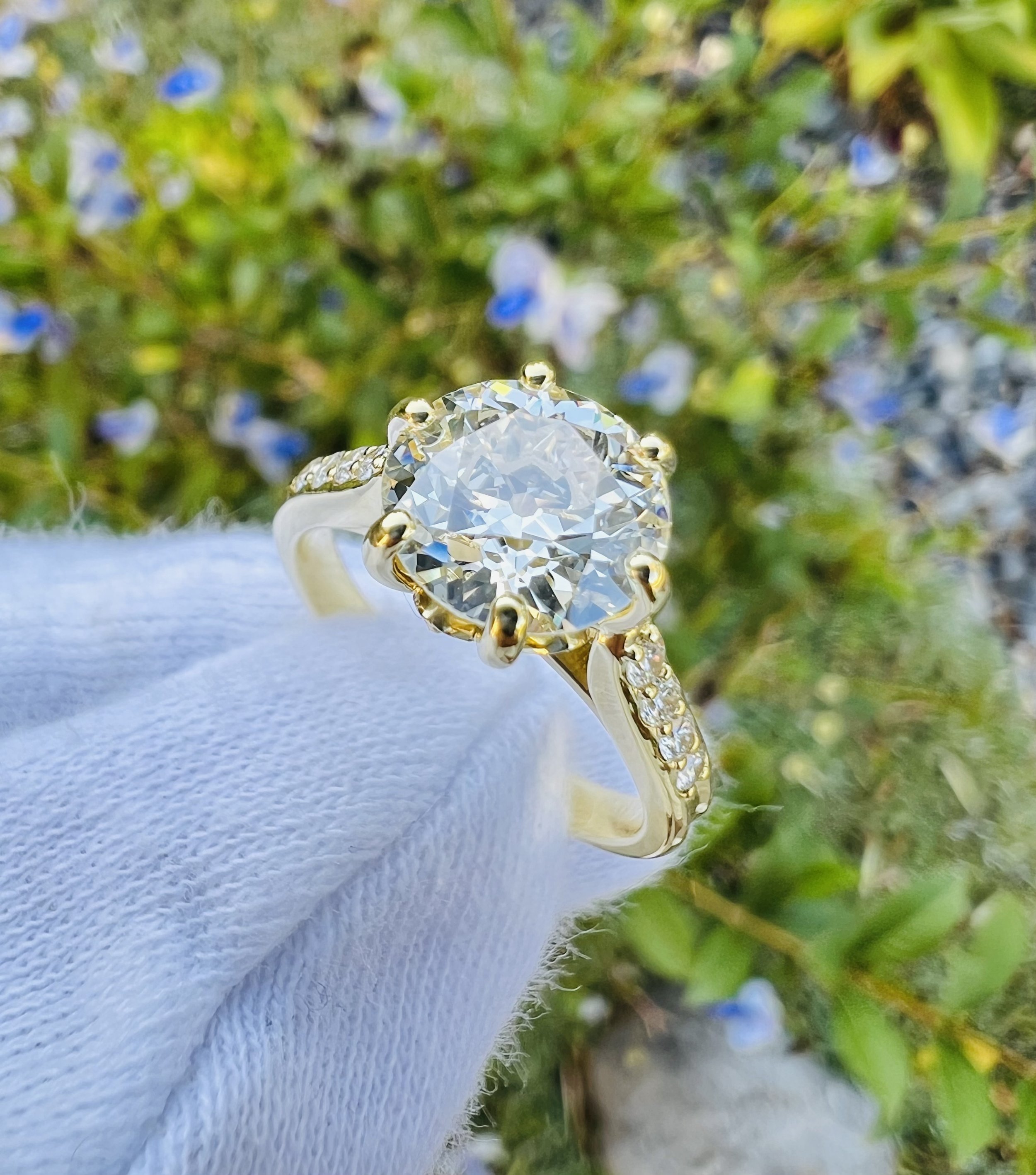 Custom 1.8ct OEC Diamond E-Ring
