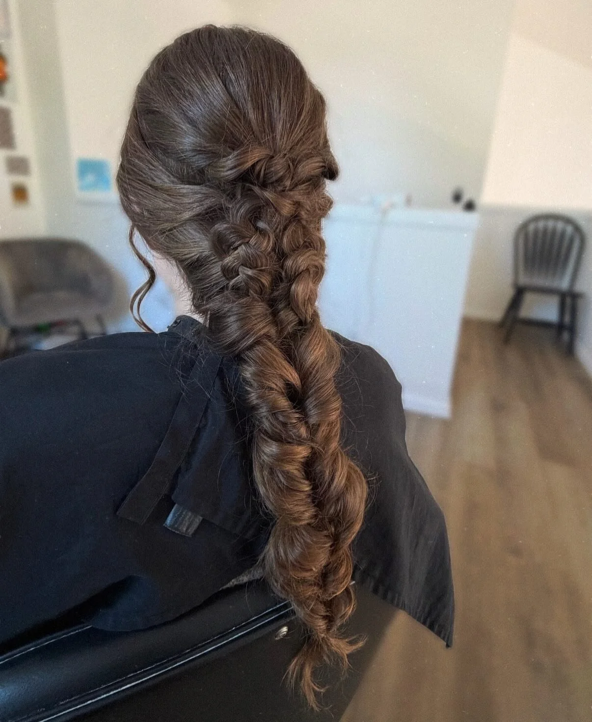 gonnnna be stunning on wedding day when we add accessories and her veil 🥺✨ 

#bridaltrial #denverbridalhair #coloradobridalhair #bridalhair #bohobridalhair
