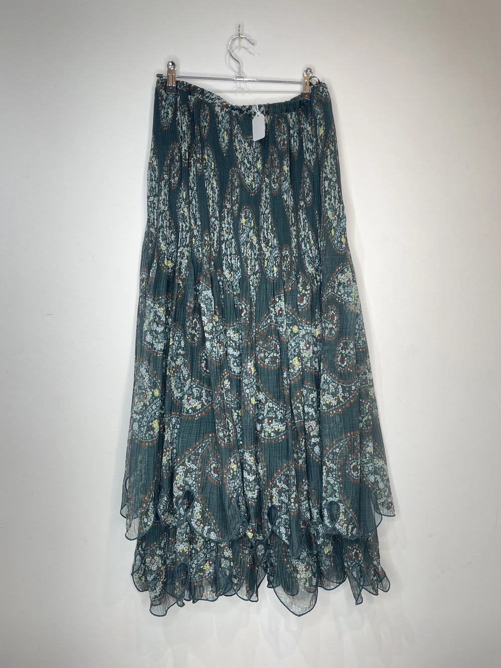 seafoam green lace dress MORPHEW ATELIER Seafoam Green Beaded Silk Lace Gown With Ripped Chiffon main image 0
