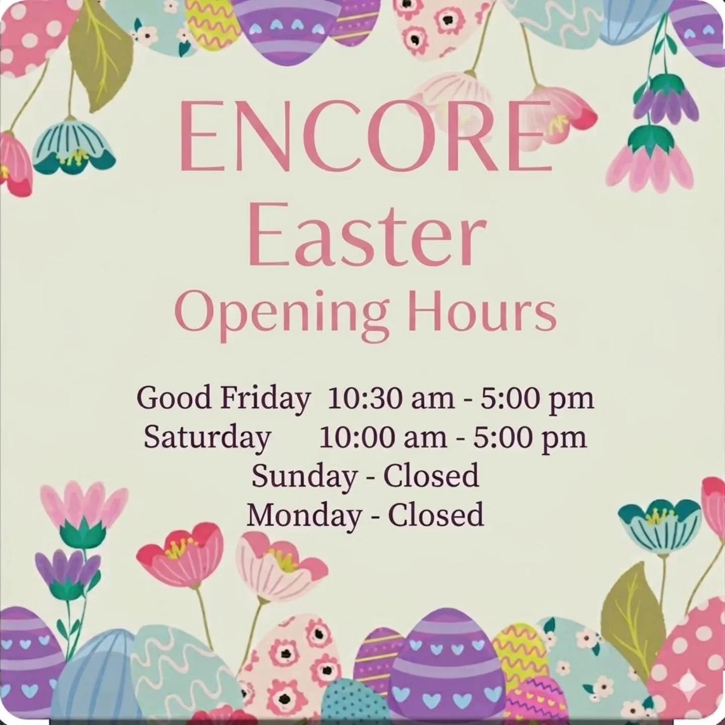 Wishing you all a wonderful Easter break.x