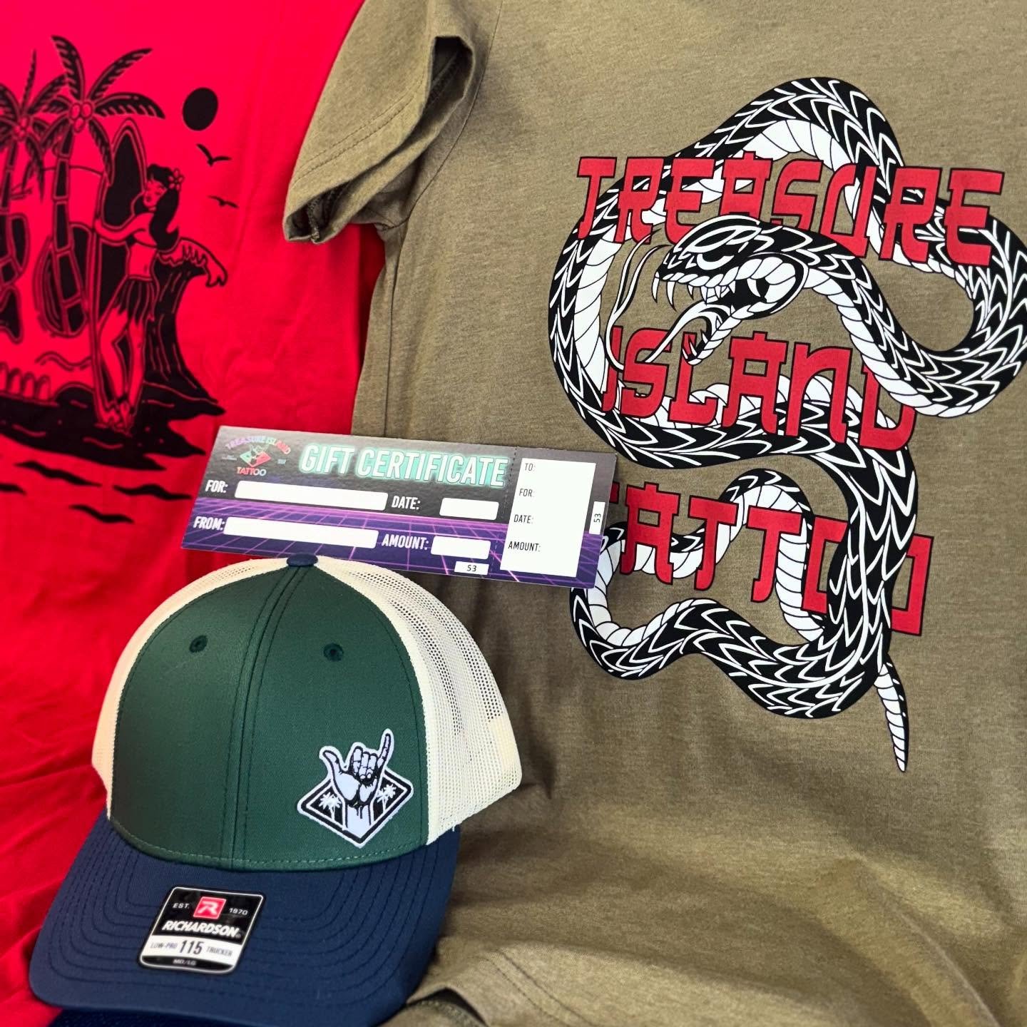 Forgot a gift? We got you. 🎁 
Gift certificates + merch available, swing by the shop to grab yours today!