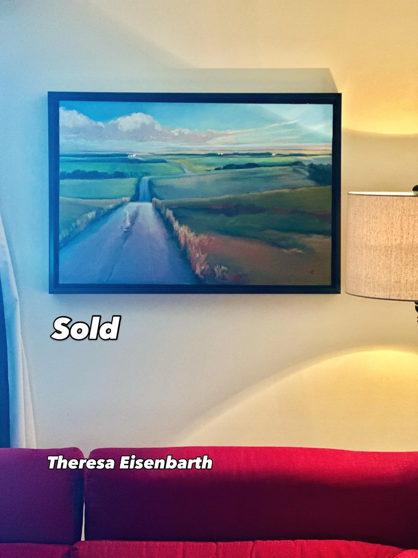 SOLD😎
Missing this piece already, but it found a beautiful new home to be safely looked after and loved 🥰 
20x30 inches 
Road to Eastend ~SK
Mixed media on canvas, framed