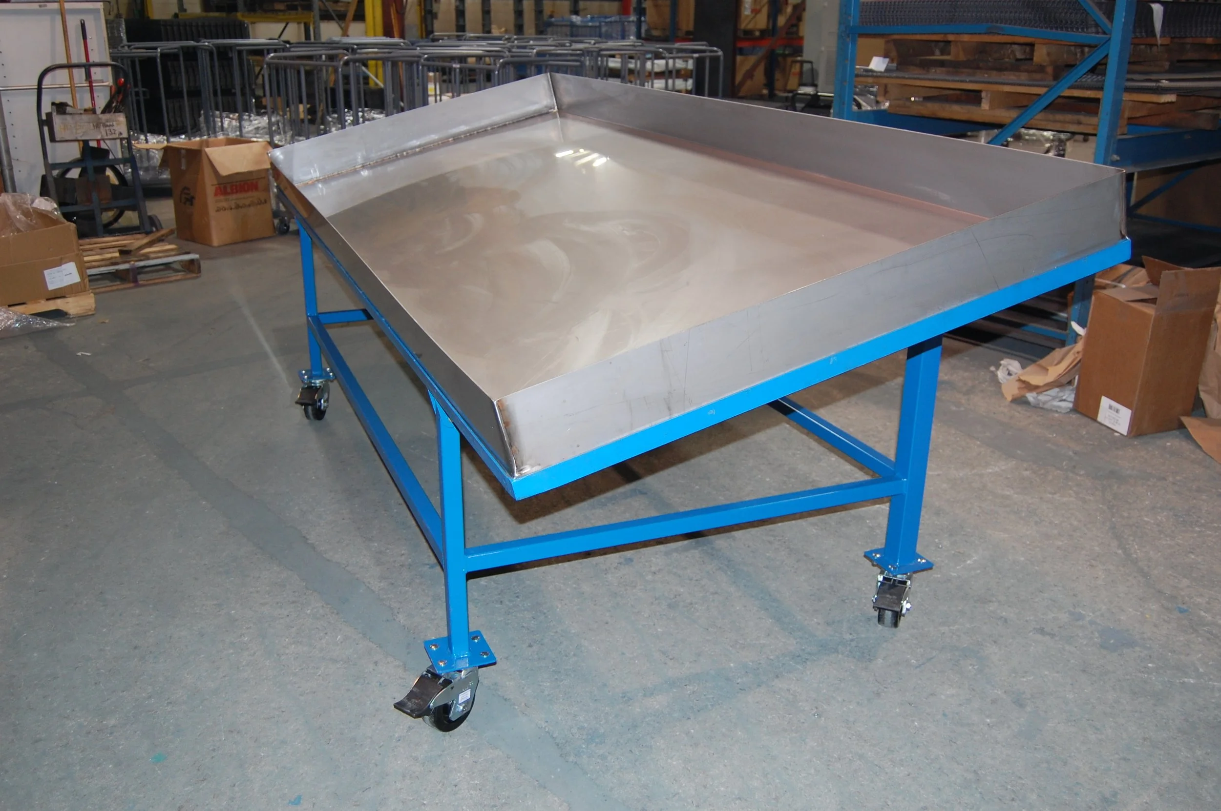 Slanted Box Loading Table Custom Builds — Precision Conveyors