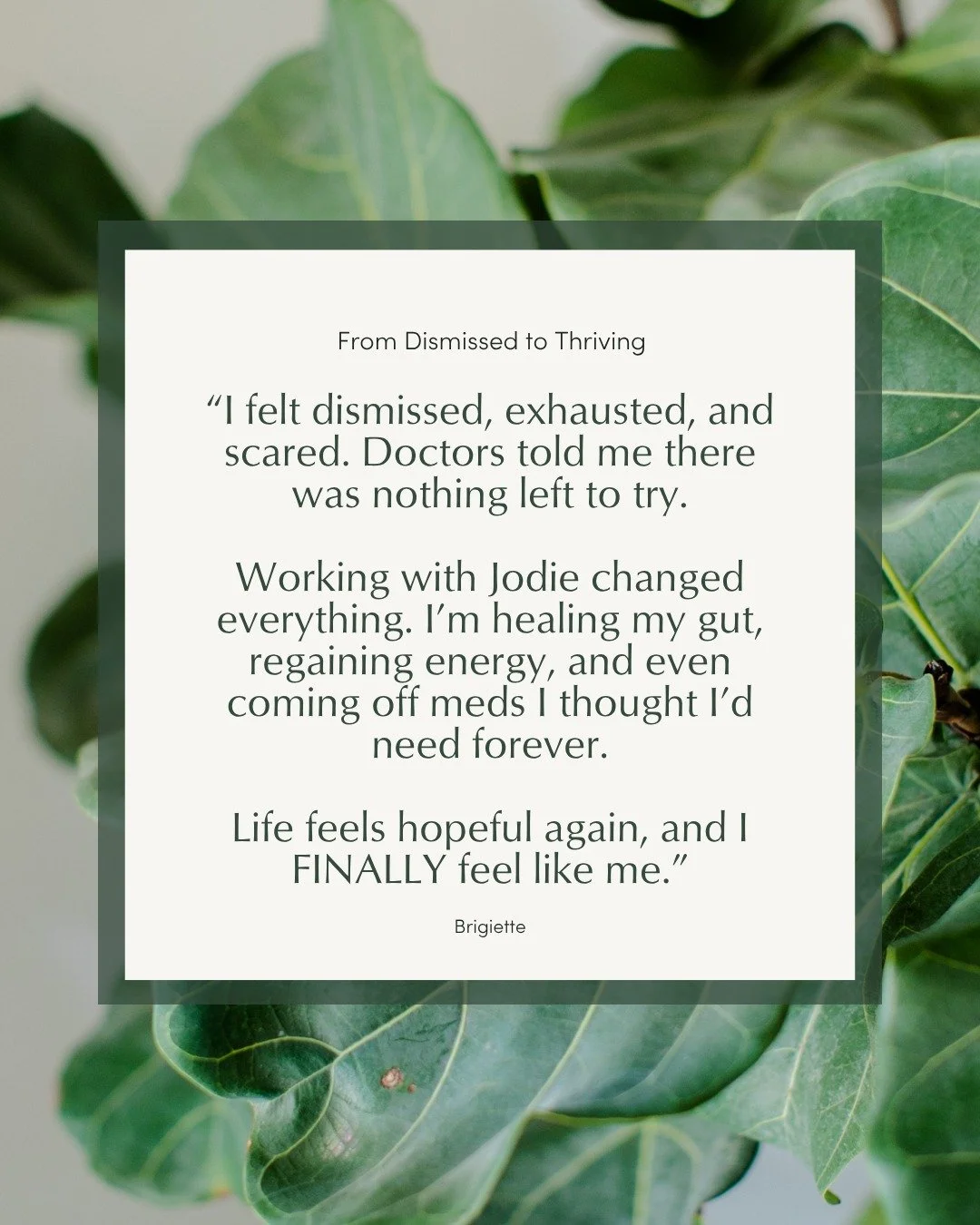 &quot;I was told by a specialist that I was out of options.&rdquo;

That&rsquo;s what my client was told before she reached out to me.

She felt unheard, dismissed, and scared as her symptoms spiraled.

Fatigue, pain, and exhaustion weren&rsquo;t jus