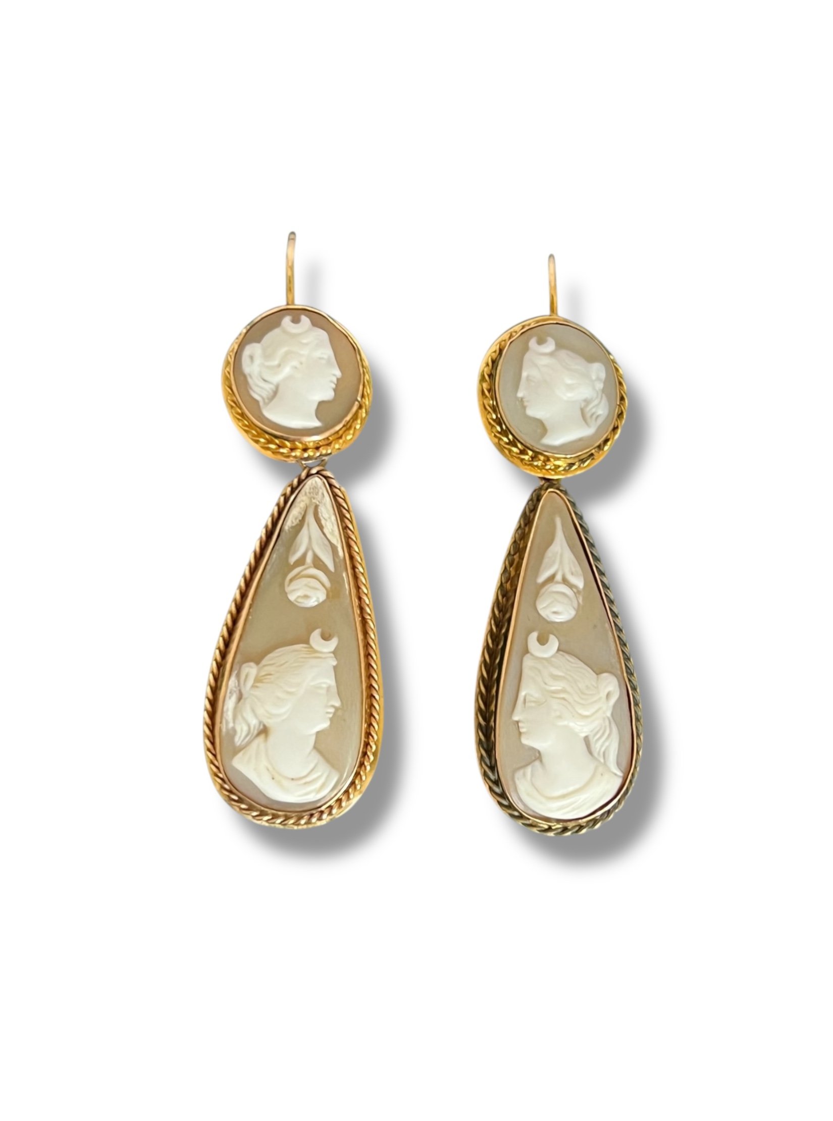 Victorian Day to Night Cameo Earrings