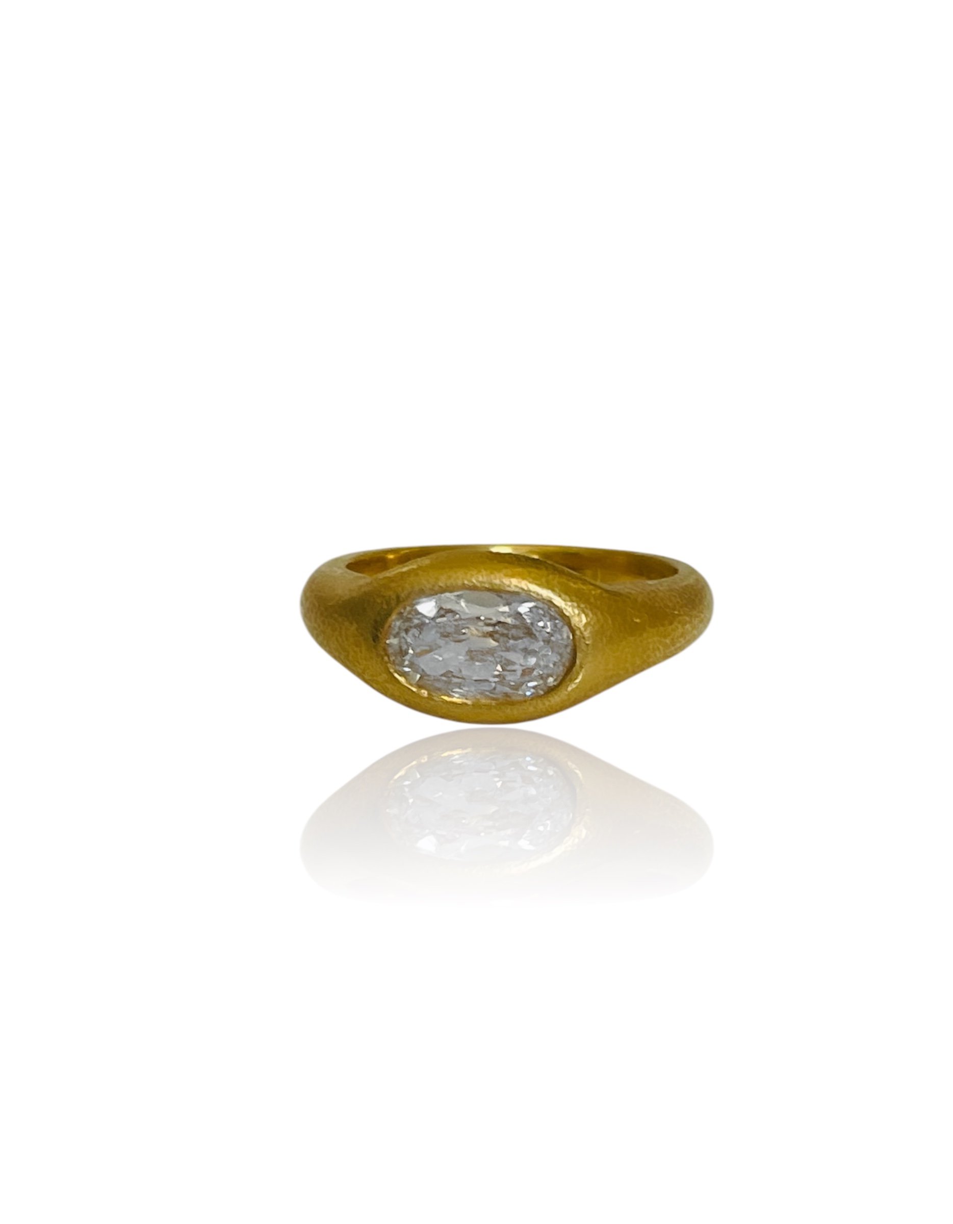 Elongated Cushion Cut Diamond Ring