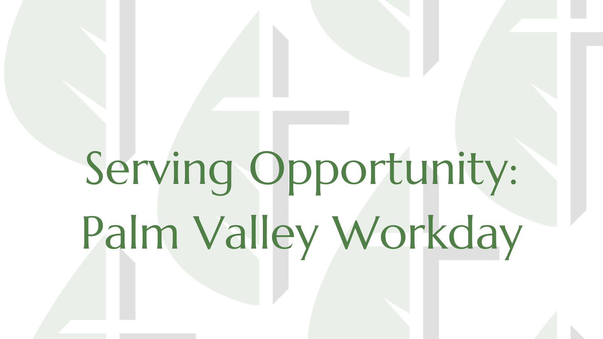 Palm Valley Workday