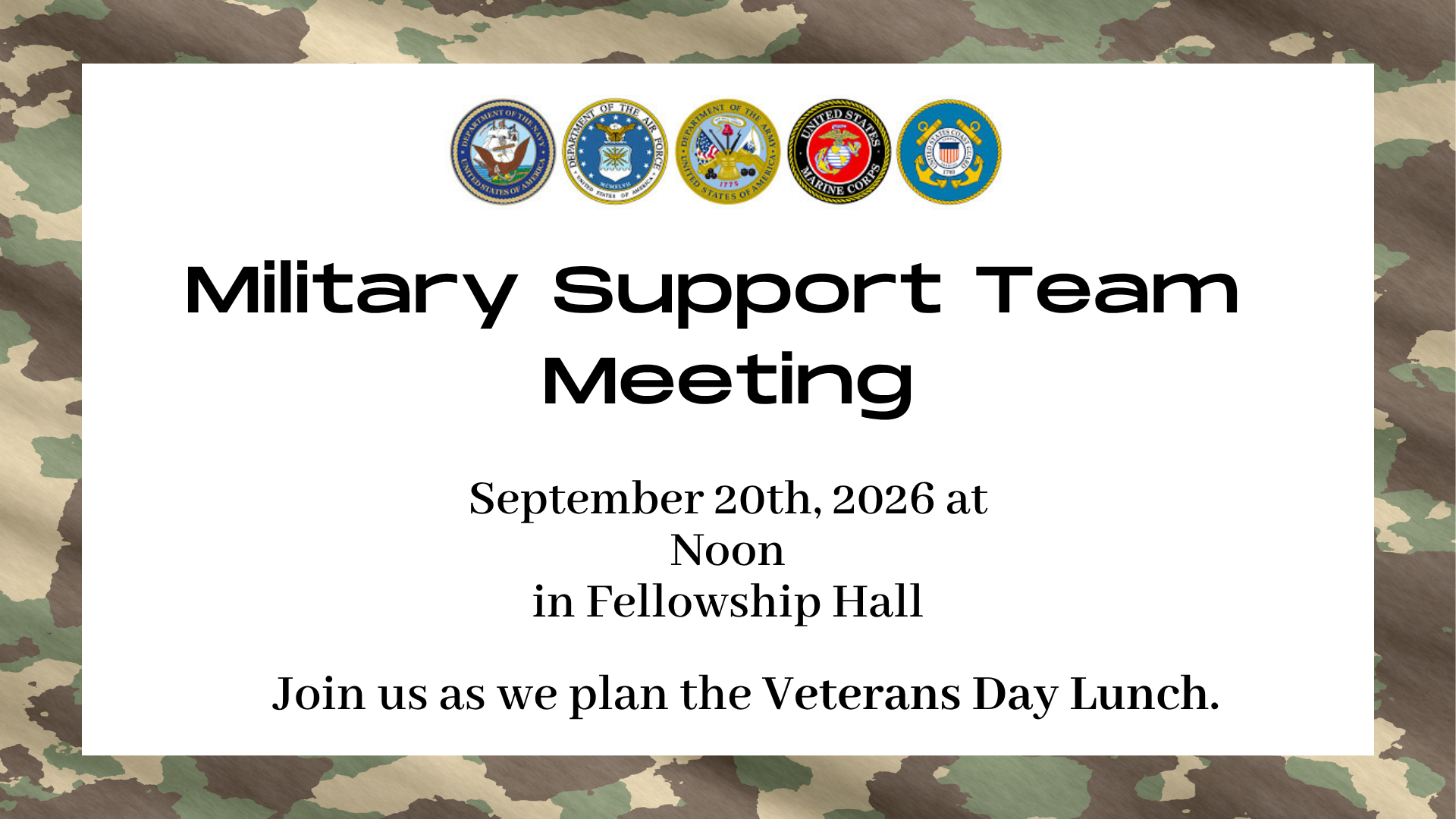 Military Support Team Meeting